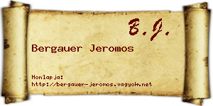 Bergauer Jeromos névjegykártya